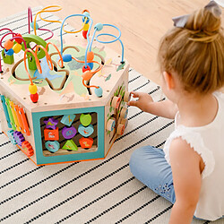 Grand Cube D’Activité En Bois 7 En 1 Jeu D’ Éveil 1 An Premier Âge Éducatif Apprentissage Bébé Teamson Kids PS-T0005 pas cher