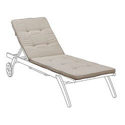 Beliani Coussin beige tissu en polyoléfine pour transat de jardin 192 x 56 x 5 cm CESANA