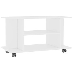 Maison Chic Meuble TV scandinave - Banc TV pour salon avec roulettes Blanc 80 x 40 x 40 cm Aggloméré -MN99084