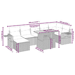 Avis Maison Chic Ensemble Tables et chaises d'extérieur 8 pcs avec coussins,Salon de jardin noir résine tressée -GKD589235