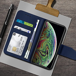 Avizar Housse Apple iPhone XS Max Cuir Porte-carte Fonction Support Premium bleu nuit pas cher