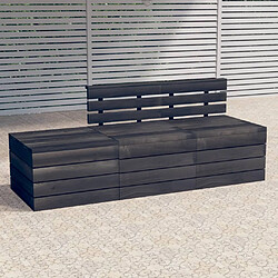 vidaXL Salon palette de jardin 3 pcs Bois de pin massif Gris foncé