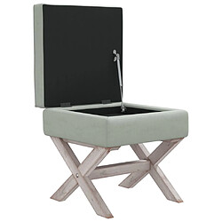 Avis vidaXL Tabouret de rangement Gris clair 45x45x49 cm Velours