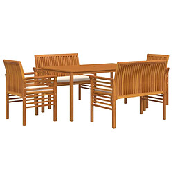 Avis Ensemble salle à manger de jardin 5 pcs,Table et chaise à dîner d'extérieur Acacia solide -MN90745