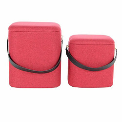 Paris Prix Lot de 2 Poufs & Coffres de Rangement Arabella 44cm Rouge & Noir