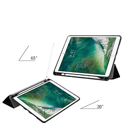 Etui en PU trépied pliable avec fente pour stylo noir pour votre Apple iPad Air 10.5 (2019)/Pro 10.5 pouces (2017)