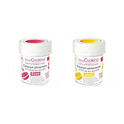 Scrapcooking 2 colorants alimentaires en poudre - rose-jaune