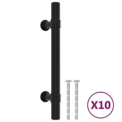 vidaXL Poignées d'armoire 10 pcs noir 96 mm acier inoxydable