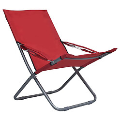 Acheter vidaXL Chaises pliables de plage lot de 2 Tissu Rouge