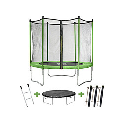 Habitat Et Jardin Trampoline Yoopi 2 - Ø 1.80 m - avec filet + échelle + couverture + kit d'ancrage