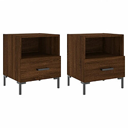 vidaXL Tables de chevet 2 pcs chêne marron 40x35x47,5 cm