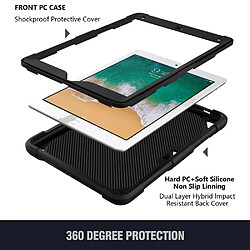 Coque en TPU + silicone avec béquille et bandoulière noir pour votre Apple iPad 9.7 pouces (2018)/(2017)/iPad Air 2