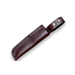 Couteau nordique Joker CM115 avec mango Micarta Canvas Brown et lame en acier de 10 cm Sandvik 14c28n, 195 grammes, comprend un étui en cuir + carte cadeau multifonctionnelle.