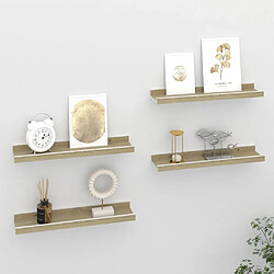 Maison Chic Lot de 4 Étagères murales,Étagère Rangement flottate blanc et chêne sonoma 40x9x3 cm -MN21865