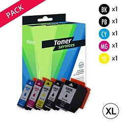 TONER SERVICES Compatible Epson 202XL Pack 5 Cartouches Noir et couleurs T02G7 (Kiwi)