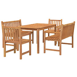 Avis Salle à dîner de jardin 5 pcs,Table et chaise à manger Bois de teck massif -MN20617