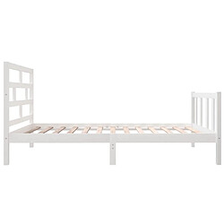 Acheter vidaXL Cadre de lit sans matelas blanc bois massif 90x200 cm