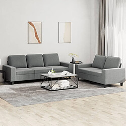 Maison Chic Ensemble de canapés 2 pcs, Canapé droit Sofa pour Salon gris foncé tissu -GKD879558