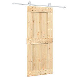 vidaXL Porte coulissante et kit de quincaillerie 85x210 cm pin massif