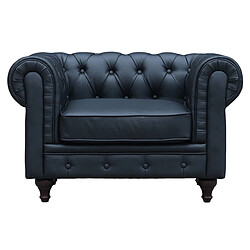 Habitat Et Jardin Fauteuil Chesterfield Aliza - 111 x 82 x 70 cm - Noir