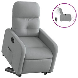 vidaXL Fauteuil inclinable électrique gris clair tissu