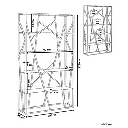Avis Beliani Bibliothèque 4 étagères Etagère Argenté HOXIE