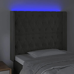 Avis vidaXL Tête de lit à LED Gris foncé 93x16x118/128 cm Velours