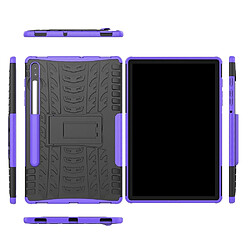 Coque en TPU hybride anti-goutte de style cool avec béquille violet pour votre Samsung Galaxy Tab S6 T860 T865