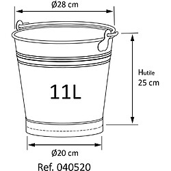 GUILLOUARD DISTRIBUTION Seau en inox 11 litres.