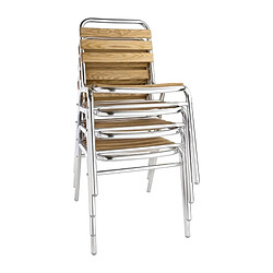 Acheter Chaises Bistro Frêne et Aluminium - Lot de 4 - Bolero