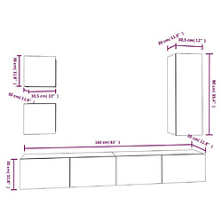 Acheter vidaXL Ensemble de meubles TV 5 pcs Blanc Bois d'ingénierie