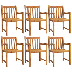 Maison Chic Lot de 6 Chaises de jardin,Fauteuil d'extérieur 56x55,5x90 bois massif d'acacia -MN17896