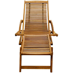 vidaXL Chaise de terrasse avec repose-pied Bois d'acacia solide