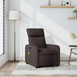 Maison Chic Fauteuil Relax pour salon, Fauteuil de massage inclinable Marron foncé Tissu -GKD39768