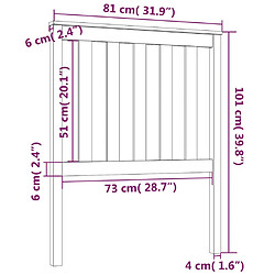 Acheter vidaXL Tête de lit Marron miel 81x6x101 cm Bois massif de pin