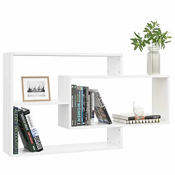 Avis Maison Chic Étagères murales,Étagère Rangement flottate Blanc 104x20x58,5 cm Bois d'ingénierie -MN38655