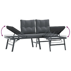 Acheter vidaXL Ensemble de bancs de jardin avec coussins 3 pcs noir