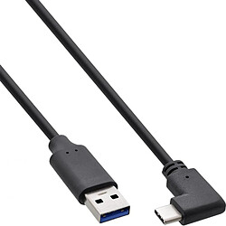 InLine USB 3.2 Kabel - USB Typ-C Stecker gewinkelt an A Stecker - schwarz - 0,5m (35716W)