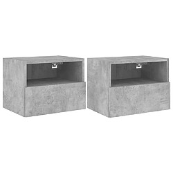 vidaXL Meubles TV muraux 2 pcs gris béton 40x30x30cm bois d'ingénierie