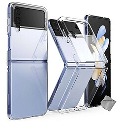 Htdmobiles Coque rigide fine avant et arrière pour Samsung Galaxy Z Flip 4 5G - TRANSPARENT