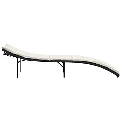 Acheter vidaXL Chaise longue avec coussin noir 55x199x50 cm résine tressée