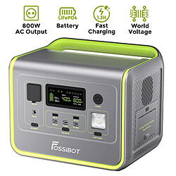 Acheter Centrale électrique portable FOSSiBOT F800, générateur solaire LiFePO4 512Wh, cycle 3500 fois, sortie CA 800W - Vert