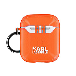 Coque Airpods Silicone gel Mousqueton Choupette Ikonik Karl Lagerfeld orange