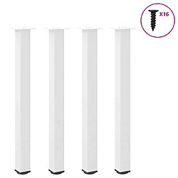 vidaXL Pieds de table basse 4 pcs blanc 90-92 cm acier