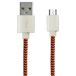 Totalcadeau Câble USB vers Micro USB en textile 1 m Couleur - Orange pas cher