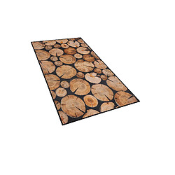 Beliani Tapis 80 x 150 cm avec imprimé de bois KARDERE