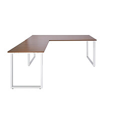 Bureau d'angle / bureau / table d'ordinateur WORKSPACE XL I 180 x 180 cm noyer / blanc hjh OFFICE 