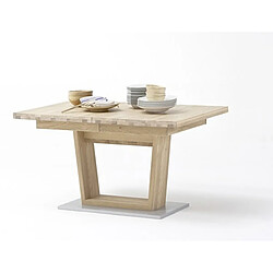 Avis Pegane Table à manger extensible en bois finiton chêne blanchi - L.140-220 x H.77 x P.90 cm