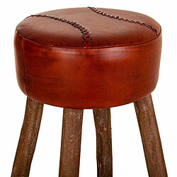 Avis Tabouret Alexandra House Living Marron Cuir Bois de manguier 78 x 41 x 41 cm