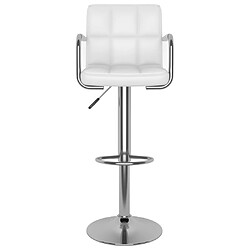 Avis vidaXL Tabourets de bar lot de 2 blanc similicuir